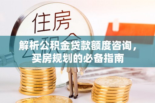 麻豆解析公积金贷款额度咨询，买房规划的必备指南