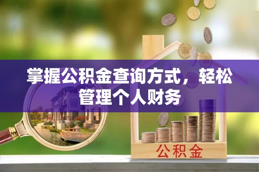 墨玉掌握公积金查询方式，轻松管理个人财务